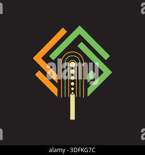 Creative Initial Letter pbm Logo Design Konzept Straßenscheinwerfer Logo Stock Vektor