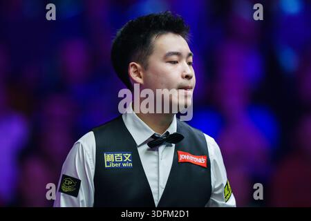 London, Großbritannien. Januar 2026. Während des Spiels zwischen Kyren Wilson und Si Jiahui beim Johnstone's Paint Masters Snooker 2026 im Alexandra Palace, London, England am 13. Januar 2026 Credit: Dylan Hepworth/Every Second Media Credit: Every Second Media/Alamy Live News Stockfoto