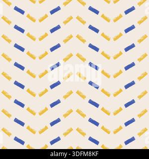 Kleine Zickzack-Linien, nahtloses Muster. Das Muster mit ungleichmäßigen gestrichelten Streifen in Pastellfarben ist freihändig. Abstrakte mediterrane amalfi Oberfläche bg geometrische Italien Mo Stock Vektor