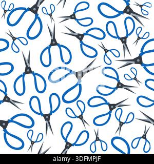 Nahtloses Scheren-Muster auf weißem Hintergrundvektor Stock Vektor