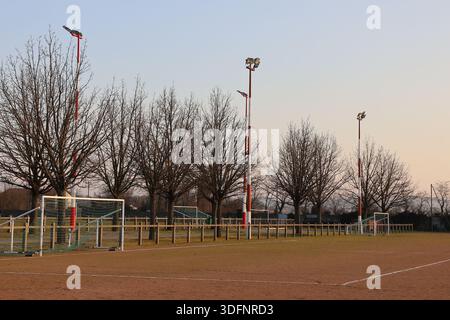 Terrain de Football extérieur en gorrhe, Terrain en Sable stabilisé, Ville de Corbas, Département du Rhône, Frankreich Stockfoto