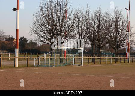Terrain de Football extérieur en gorrhe, Terrain en Sable stabilisé, Ville de Corbas, Département du Rhône, Frankreich Stockfoto