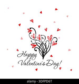 valentinstag, modernes, minimalistisches Boho-Design. Liebesbotschaften und -Karten, Liebessymbol und magische Elemente Stock Vektor