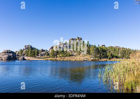 Wunderschöne Landschaft rund um Sylvan Lake im Custer State Park in South Dakota. Stockfoto