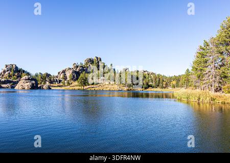 Wunderschöne Landschaft rund um Sylvan Lake im Custer State Park in South Dakota. Stockfoto