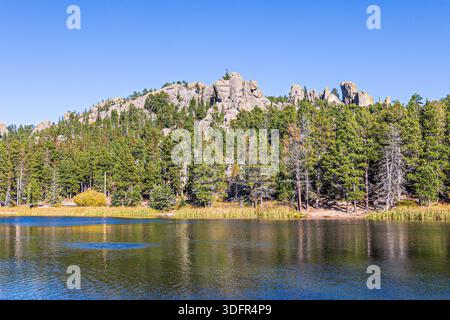 Wunderschöne Landschaft rund um Sylvan Lake im Custer State Park in South Dakota. Stockfoto