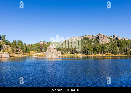 Wunderschöne Landschaft rund um Sylvan Lake im Custer State Park in South Dakota. Stockfoto
