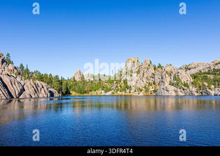 Wunderschöne Landschaft rund um Sylvan Lake im Custer State Park in South Dakota. Stockfoto