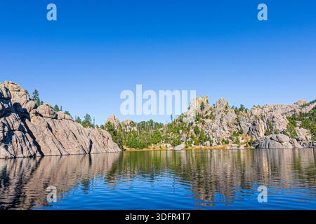 Wunderschöne Landschaft rund um Sylvan Lake im Custer State Park in South Dakota. Stockfoto