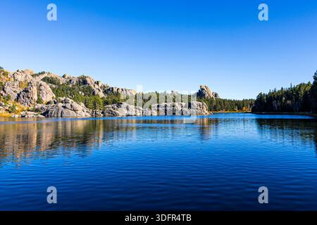 Wunderschöne Landschaft rund um Sylvan Lake im Custer State Park in South Dakota. Stockfoto