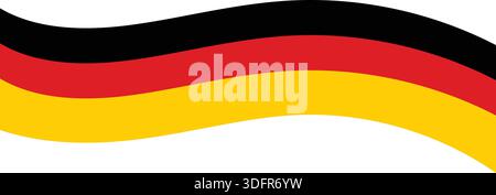 Einzelnes wellenförmiges deutsches Flaggenband für Header Stock Vektor