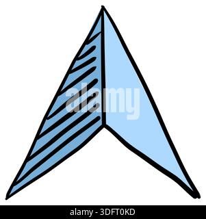 Hand gezeichnet abstrakte Pfeil- oder Zeigerform Kritzelstil Navigationsrichtung Vektor Illustration Stock Vektor