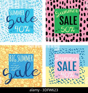 Vector Sommer Sale Banner Vorlagen für Shop-Aktionen Stock Vektor