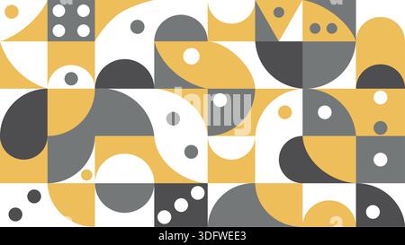 Ein hochwertiger abstrakter geometrischer Hintergrund mit einer modernen Komposition von Formen, die von der Bauhaus-Bewegung inspiriert sind. Stock Vektor