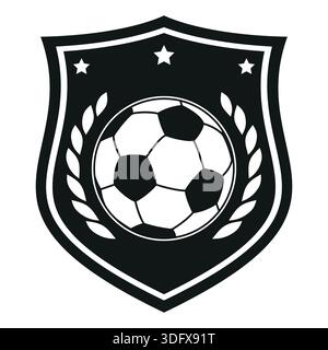 Logo-Illustration der Fußballmeisterschaft oder des Fußballklubs isoliert auf weißem Hintergrund Stock Vektor