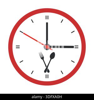 Abbildung Logo-Vorlage Restaurant. Mittagszeit. Stock Vektor