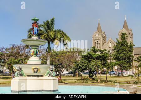 Brunnen In Pall Mall Square Basseterre St. Kitts Stockfoto