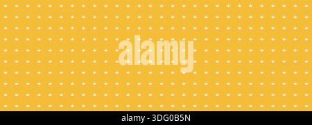 Helles und nahtloses Kugelzapfenmuster. Weiße Kronen auf gelbem Hintergrund. Vektorseite oder druckbare Vorlage Stock Vektor