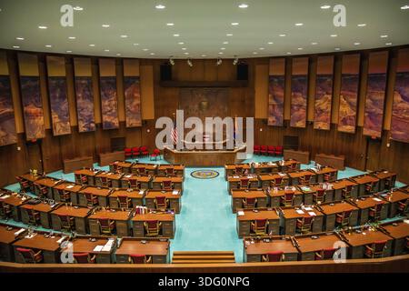 Phoenix, AZ, USA – 3. November 2022: Der große Versammlungssaal der House Chamber im Arizona State Capitol Stockfoto