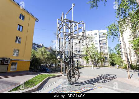 Samara, Russland - 13. Mai 2018: Denkmal nach Samara Wasserversorgung auf der Stadt. Stockfoto