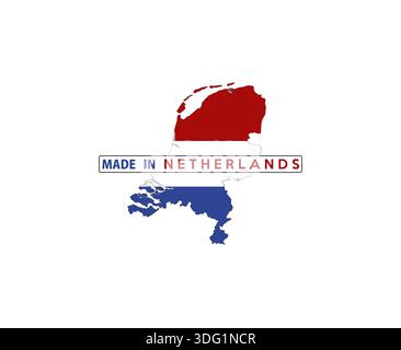 Hergestellt in der Form der Landesflagge der niederlande mit Text Stockfoto
