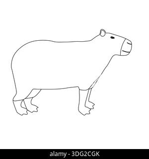 Vektor flach Hand gezeichnet Capybara Stock Vektor