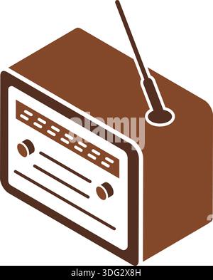 Isometrisches Funksymbol Vektor Design Elementvorlagen einfaches und modernes Konzept Stock Vektor