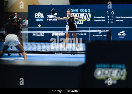 Pickleball Tour Asia - Hong Kong Open 2025 in der Kai Tak Arena am 24. August 2025 in Hong Kong, China Stockfoto