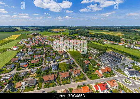 Die Gemeinde Gerolsbach im oberbayerischen Kreis Pfaffenhofen an der ILM von oben Luftbild der Ortschaft Gerolsbach in der Metropolregion München Gero Stockfoto