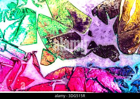 Abstrakte farbige Tinte geometrischer Buntglasstil Farbhintergrund Stockfoto