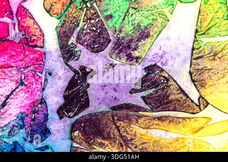 Abstrakte farbige Tinte geometrischer Buntglasstil Farbhintergrund Stockfoto