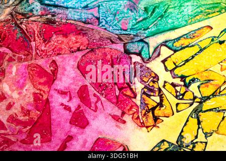 Abstrakte farbige Tinte geometrischer Buntglasstil Farbhintergrund Stockfoto