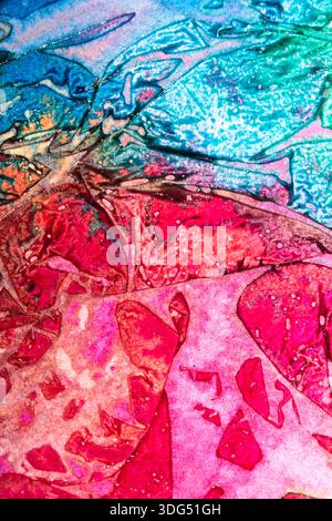 Abstrakte farbige Tinte geometrischer Buntglasstil Farbhintergrund Stockfoto