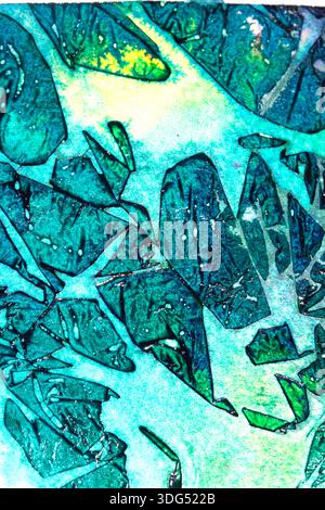 Abstrakte farbige Tinte geometrischer Buntglasstil Farbhintergrund Stockfoto