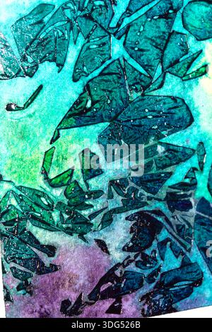 Abstrakte farbige Tinte geometrischer Buntglasstil Farbhintergrund Stockfoto