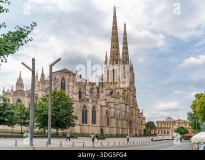 Primatial Cathedral of St Andrew of Bordeaux, eine Stadt an der Garonne im Département Gironde im Südwesten Frankreichs Stockfoto