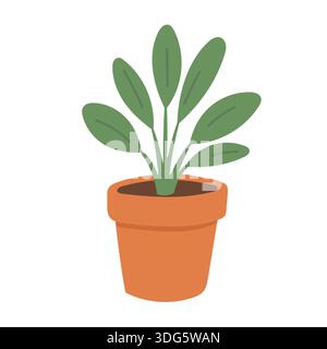 Topf-Zimmerpflanzen-Illustration, geeignet für Innendekoration Inspiration, ruhige Wohnen Ästhetik und Innenbepflanzung fokussierte Artikel Stock Vektor