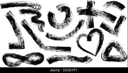 Vektor-Pack Farbstreifen, Kreise, Rahmen und Textur Highlights.Japanische rote Tinte Pinselstrich. Stock Vektor