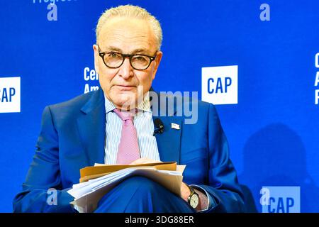 Senator Chuck Schumer (D-NY) am Center for American Progress, 15. Januar 2026 Stockfoto
