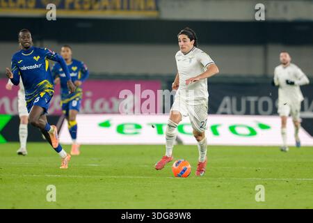 Matteo Cancellieri von SS Lazio während des Fußballspiels zwischen Hellas Verona FC und SS Lazio, MD20 der Serie A Enilive italienische Fußballmeisterschaft 202 Stockfoto