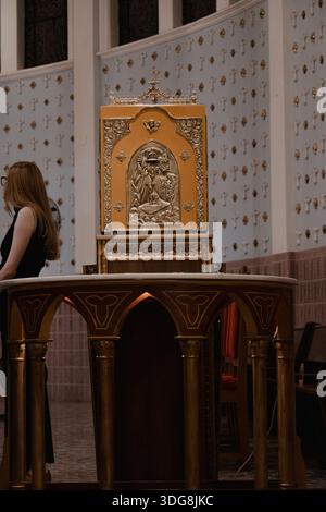 Verzierter Altar in einer Kirche Stockfoto