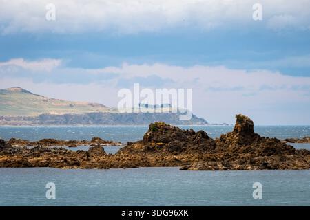 Baring Head und Leuchtturm von Houghton Bay, Wellington, Nordinsel, Neuseeland Stockfoto