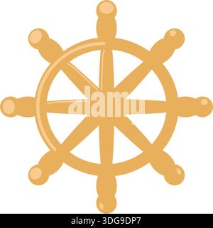 Symbol für das Vektorruder am Lenkrad des Schiffes Stock Vektor