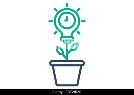 Symbol „langfristig“. Liniensymbolstil. Symbol für Wachstum. Illustration des Vektors der Kreativität Stock Vektor