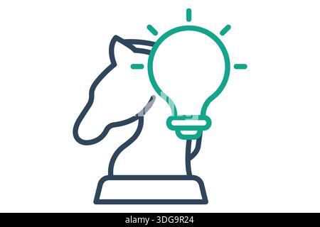 Strategiesymbol. Liniensymbolstil. Symbol für kreative Strategie. Illustration des Vektors der Kreativität Stock Vektor