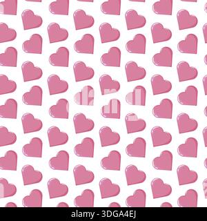 Valentinstag Mit Rosafarbenem Herzmuster Stock Vektor