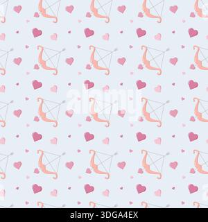 Valentinstag Mit Herz-Muster-Schleife Stock Vektor