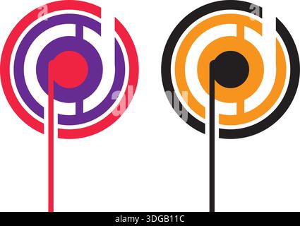 Ziel, Bullseye Pop Art, Retro-Ikone. Vektorillustration des Pop Art Stils auf Retro Hintergrund Pro Vektor Stock Vektor