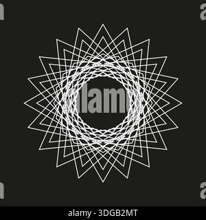Geometrisches Mandala-Muster. Kreisförmiges Vektor-Ornament. Komplizierte Linienstruktur. Symmetrische grafische Form. EPS 10. Stock Vektor