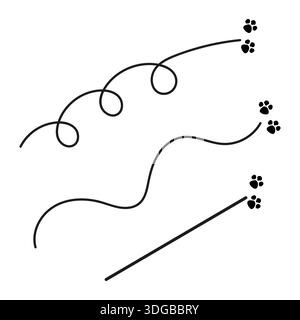 Pfoten-Druckpfad. Hundefußspur. Cat-Schrittvektor. Haustierwanderung. EPS 10. Stock Vektor